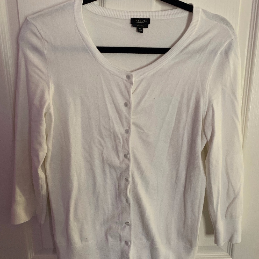 Talbots white size M button down sweater